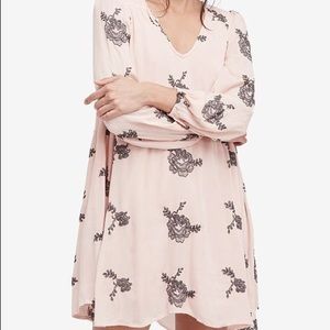 Free People Pink Austin Peasant Sleeve Dress